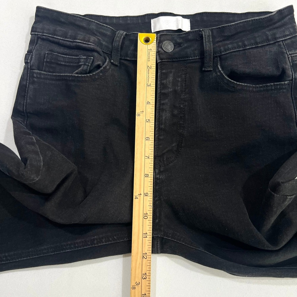 Vervet Blue Jeanne High Rise Crop Straight Jeans Black Distressed Womens Size 30 - Picture 9 of 15